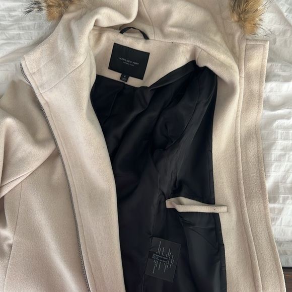 Marc New York, size 6, hip length, wool, fur-lined pea coat - Picture 5 of 6